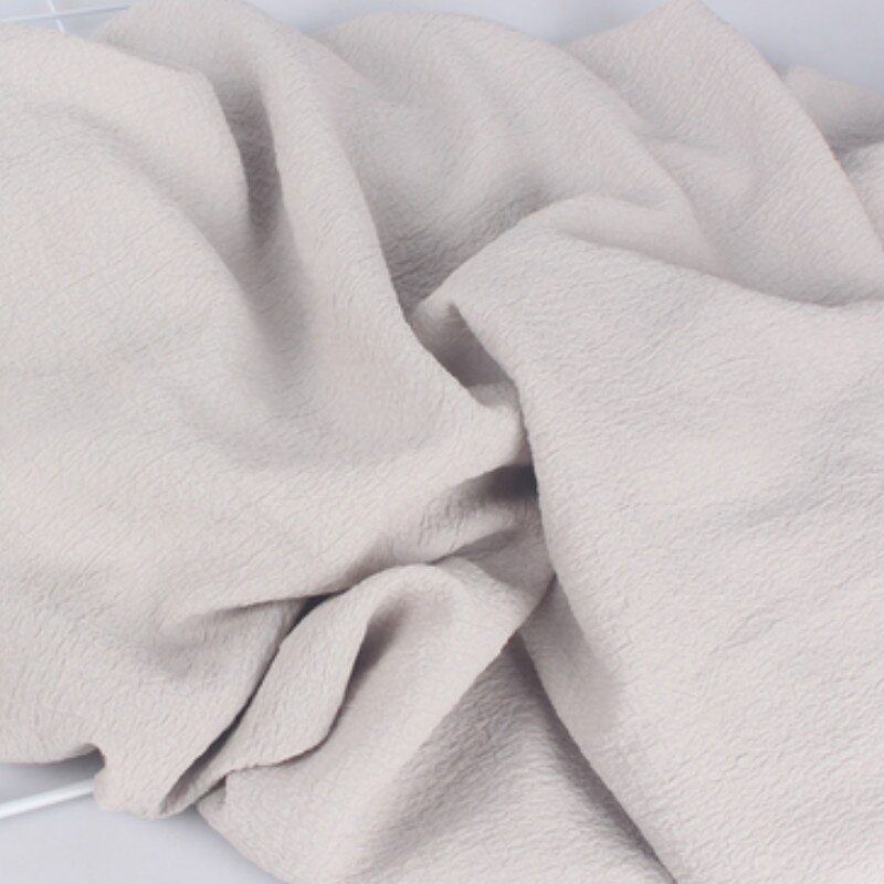 Style coréen bulle crêpe en mousseline de soie tissu rétro solide robe courte femmes robe vêtement matériel: Khaki gray