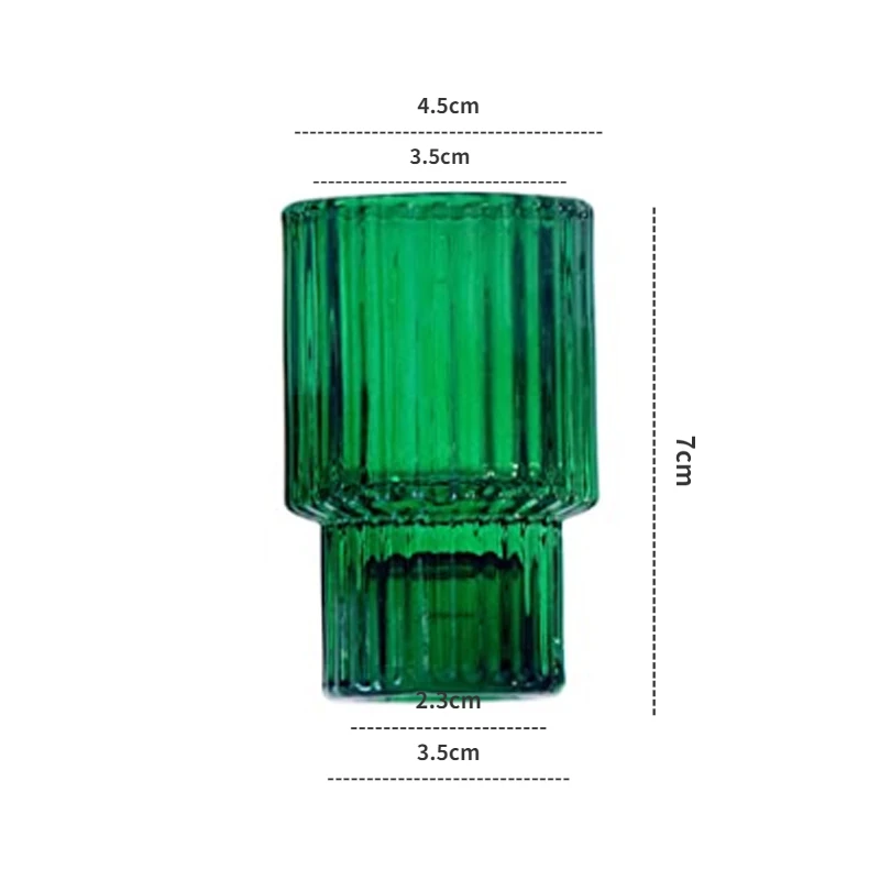 rot Mini Glas Kerzenhalter verjüngen Kerzen ständer kleine Tee licht Kerzenhalter Kerzenhalter Weihnachts dekor grünes Glas: Licht Grün