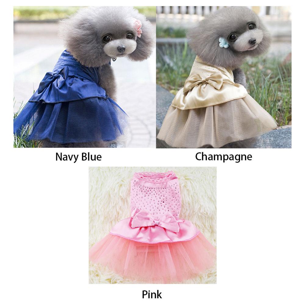 Robe princesse pour animaux de compagnie, tenue à strass, 3 couleurs pour chiens et chiots, vêtements pour fêtes et mariages