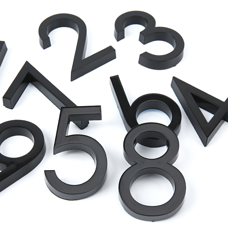 1pc 60mm Numero civico esterno Numeri autoadesivi per esterni Adesivi per porte Cartello per indirizzo Cartello da 2,35 pollici Plastica 3D # 0-9