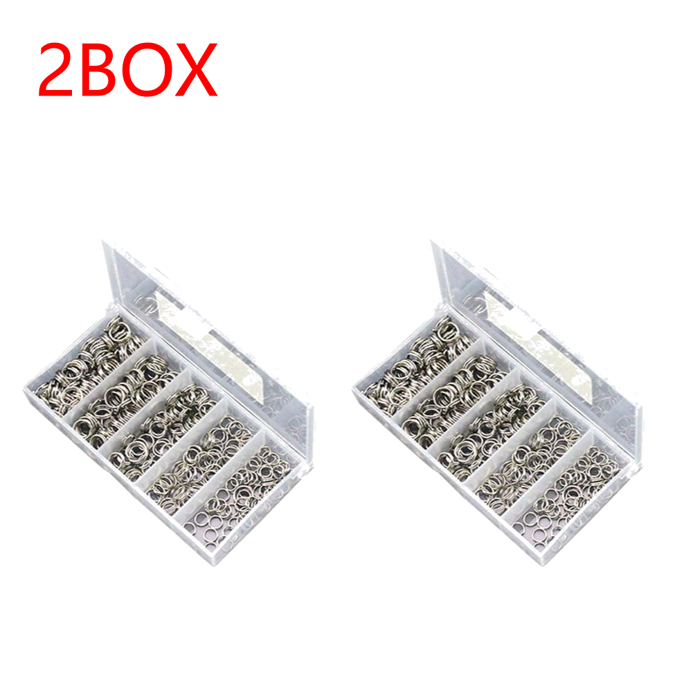 250/500 Stuks Vissen Split Ringen Lokken Ringen Zoutwater Terminal Tackles Split Ringen Roestvrij Staal Vissen Connectoren Snap Ringen: Bruin