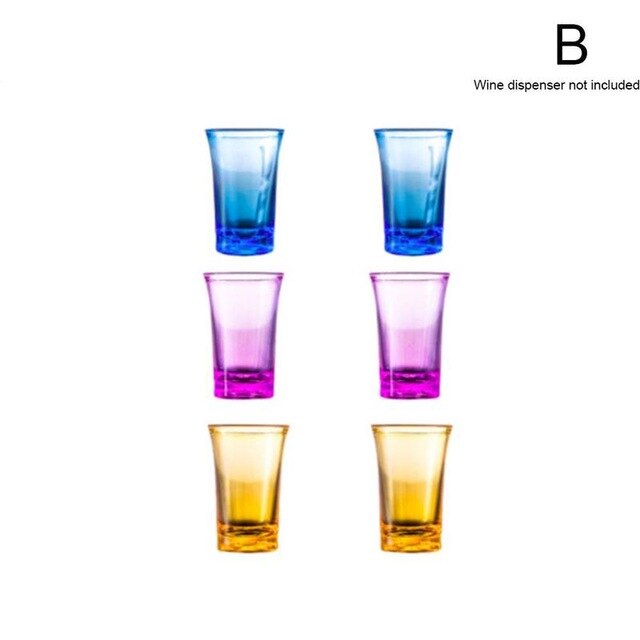 6 Borrelglas Dispenser Houder Wijn Whisky Bier Drank Dispenser Diverse Alcohol Dispenser Fles Shots Bar Accessoires: 6pcs Color cup