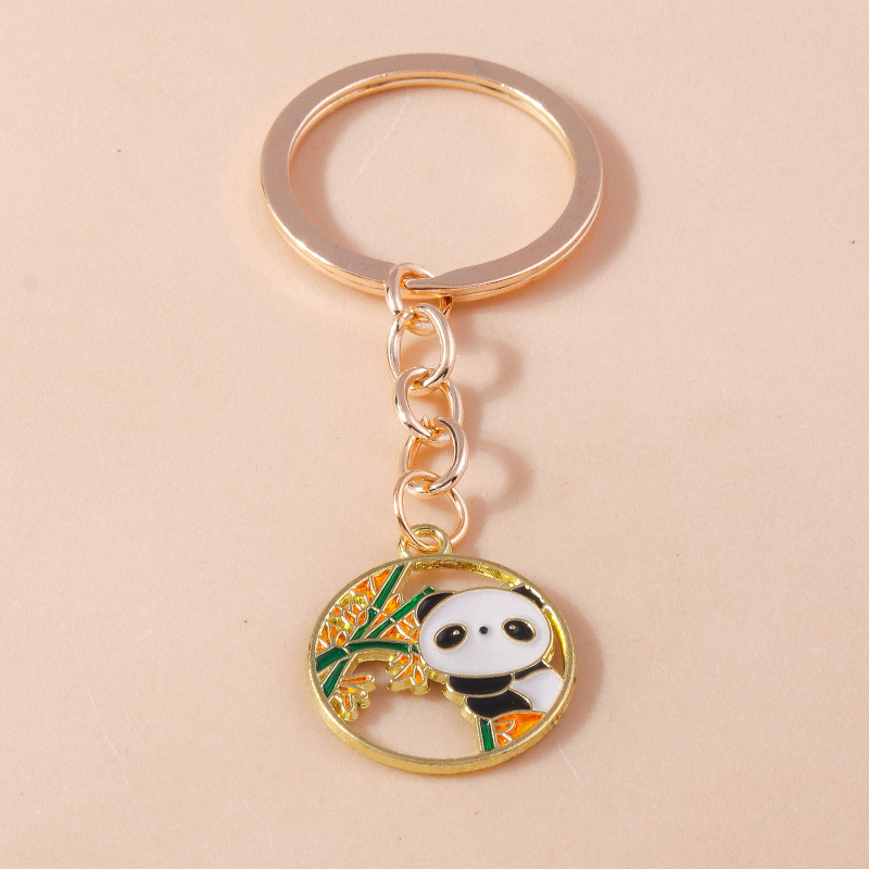 Mooie Email Panda Sleutelhanger Dier Sleutelhanger Voor Mannen Vrouwen Sleutelhanger Handtas Hangers Charme Diy Kid 'S Sieraden: green