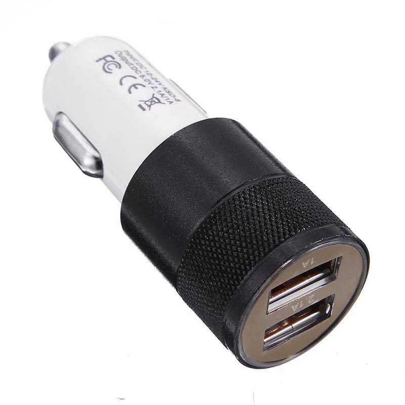 Car Charger 12V 5V 2.1A Mini Dual 2 Twin Poort Universele USB Plug In Auto Aansteker socket Adapter