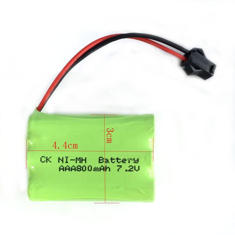 Durable Double-deck 7.2V 800mAh 6x AAA Rechargeable Ni-MH RC Battery Pack for Remote Boat Car Toys with Clip Plug