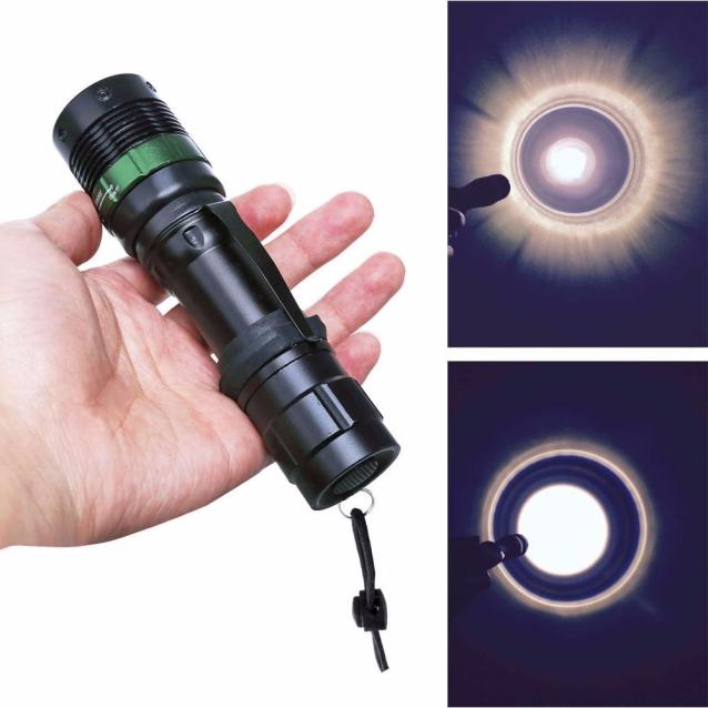3000 Lumen Zoomable XM-L Q5 LED Flashlight Torch Zoom Super Bright Light