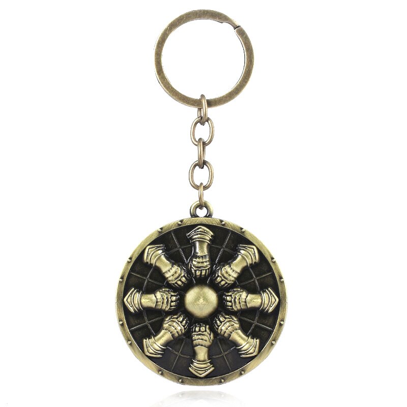 Game Dark Souls Keychain Sun Knight Shield Ornstein Artorias Sword Smough Hammer Key Chain Pendant Cosplay Jewelry: Khaki