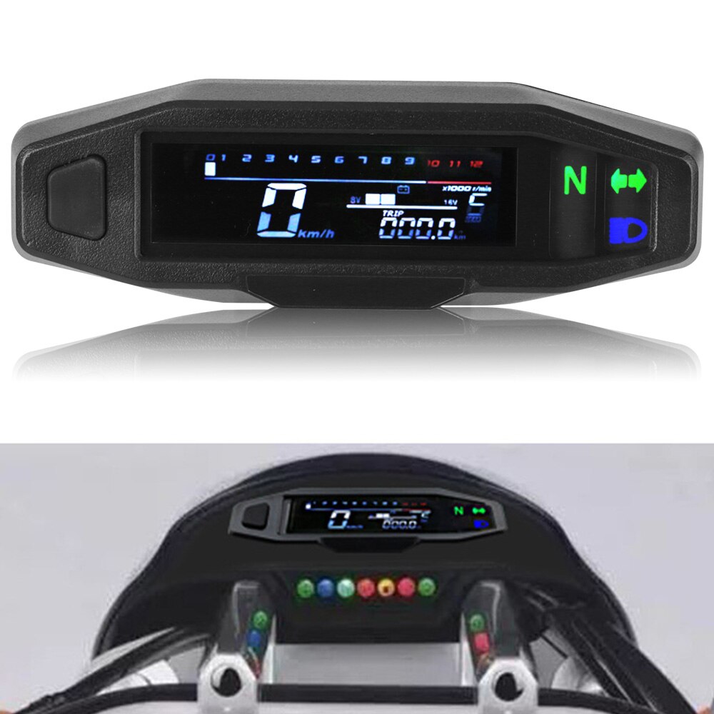 Universal Motor Bike Tachometer Electric Injection Carburetor Instrument Digital Odometer RPM Motorcycle Meter Speedometer Mini