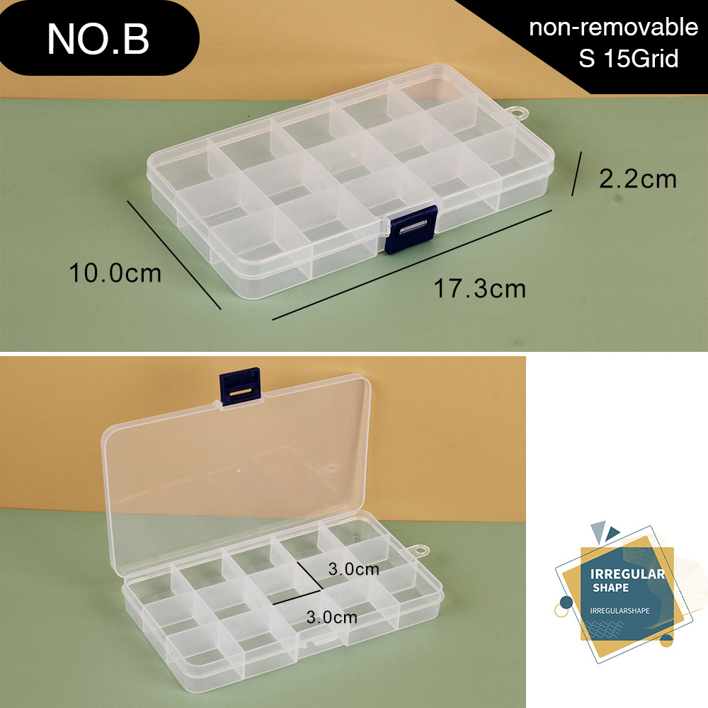 Plastic Storage Box Adjustable 1-36 Grids Compartment Jewelry Earring Bead Screw Holder Case Display Organizer Container