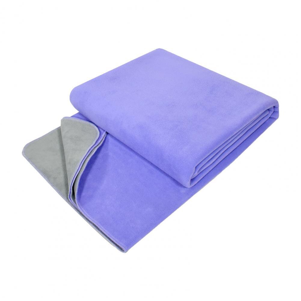 Mantas de Yoga antideslizantes, manta plegable anticaída, antipelusas, Color sólido, para viajes, deporte, Fitness, ejercicio, Pilates, esterillas de entrenamiento: Morado