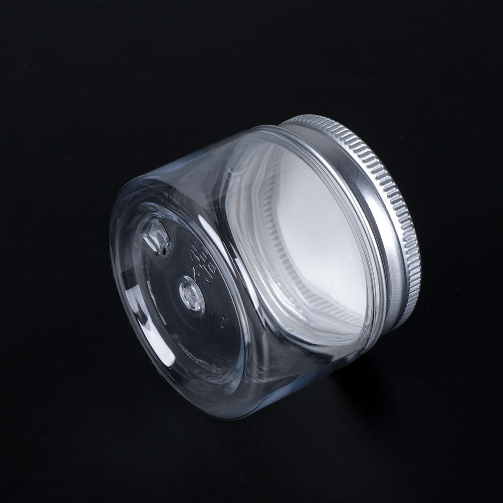 1PC Aluminum Cover Storage Box Transparent Plastic Tin Bottle Empty Jar Cosmetic Lip Balm Container Oil Wax Tin Pot