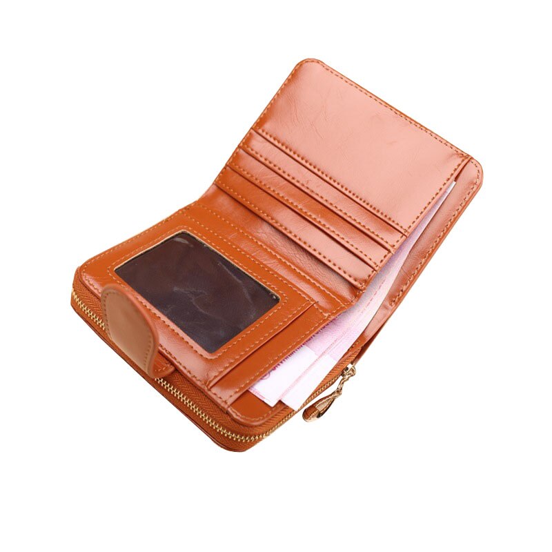 Nova moda feminina carteira de couro do plutônio carteira de bolso de moedas de moda feminina cor pura titular do cartão