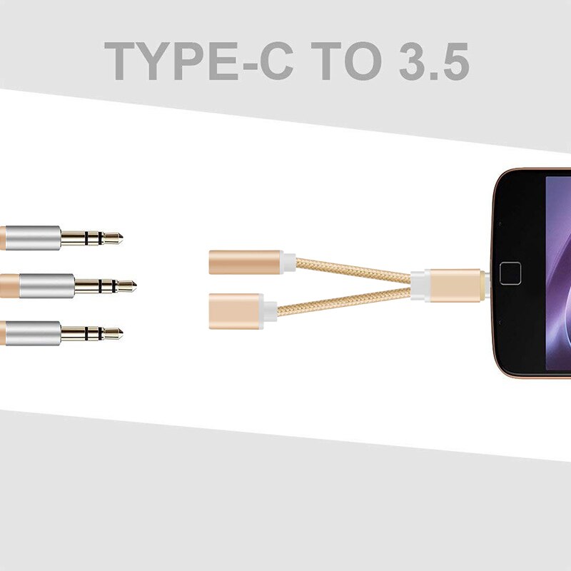 2 stylesUSB Typ C zu 3,5mm Kopfhörer Kopfhörer Kabel Adapter USB-C zu 3,5mm Jack Aux Kabel für Samsun xiaomi Huawei