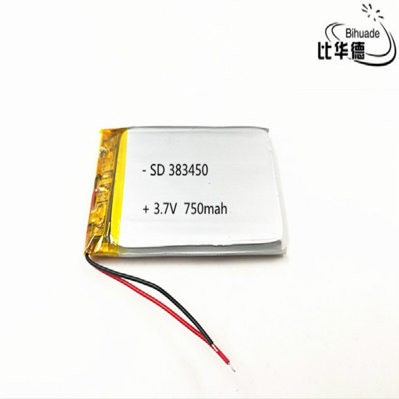 10 stks/partij 383450 3.7V 750 mah lithium-polymeer batterij Met Bescherming Boord Voor GPS