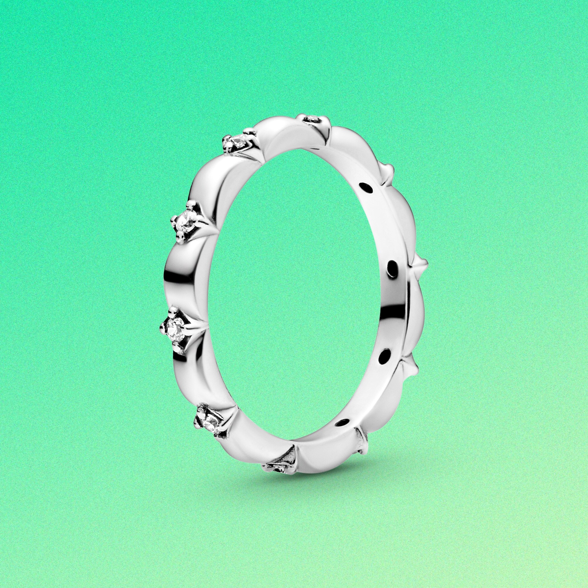 Real 925 Sterling Silver Flower Petals Band Finger Ring For Women Original Brand Jewelry For Wife Girlfriend: 6 / PTR004