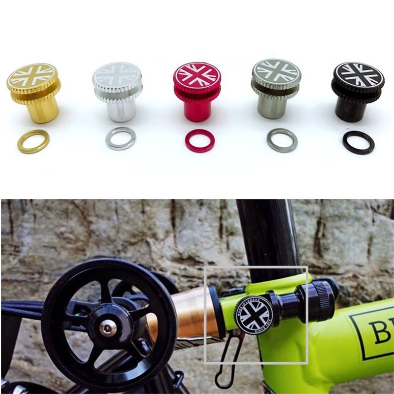 Brompton-tija de sillín de bicicleta plegable, tuerca de liberación rápida, tuerca de resorte amortiguador, tuerca de tornillo