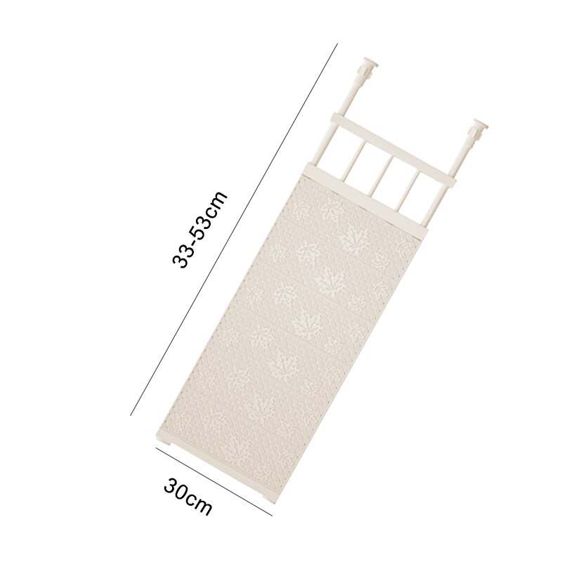 Garderobsavdelare lagerställ spik teleskopisk vägghylla vägghylla badrumsförvaringsorganisator^: Beige 33-53 30cm