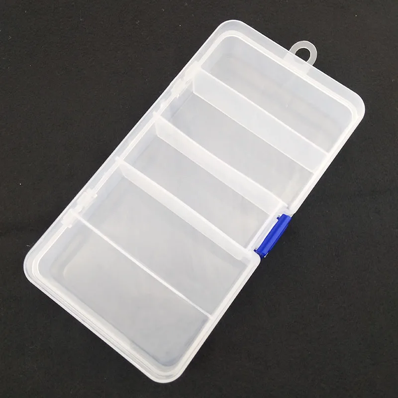 Outkit 5 Compartimenten Transparante Zichtbare Plastic Visgerei Doos Vissen Lokken Opbergdoos Case Fish Tool 17.7*93Cm