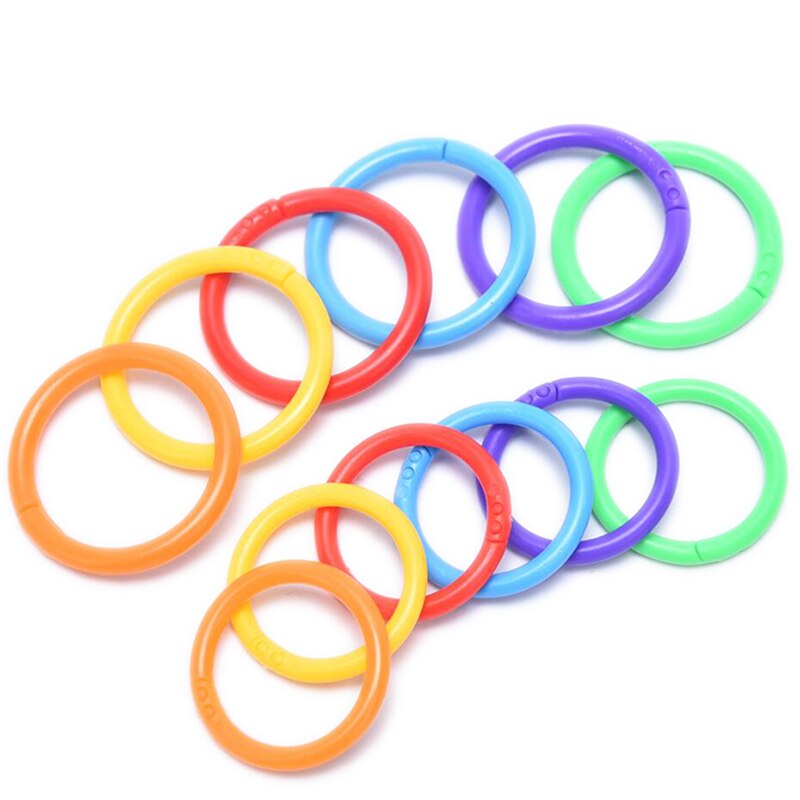 20pcs/set Plastic Ring Binder Circle Loose Leaf Easy Rings Notebook Book Binder Plastic Hoops DIY Albums Office Binding Supplies