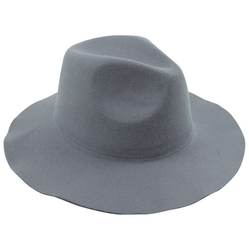 USPOP women winter hats wool fedoras adjustable unisex solid color wool hats: Jazz-Gray