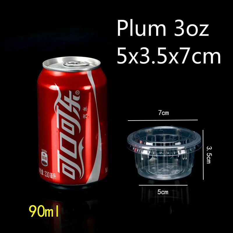 Vasos desechables de plástico para pudín, recipientes pequeños de plástico con tapa, para postre, boda, de cumpleaños, 1/2/3/4/5/6/8/10oz, 100 piezas: Amarillo claro