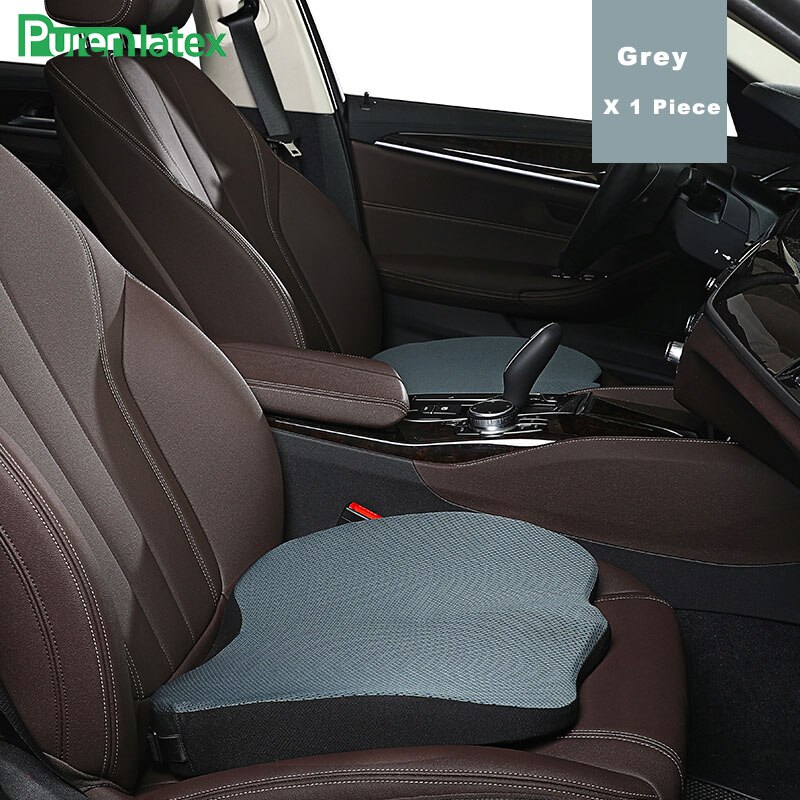 Purenlatex memory foam hovedpude sæde rygpude beskytter nakke cervikal halebenet pude til iskias og rygsmerter: Grå pude