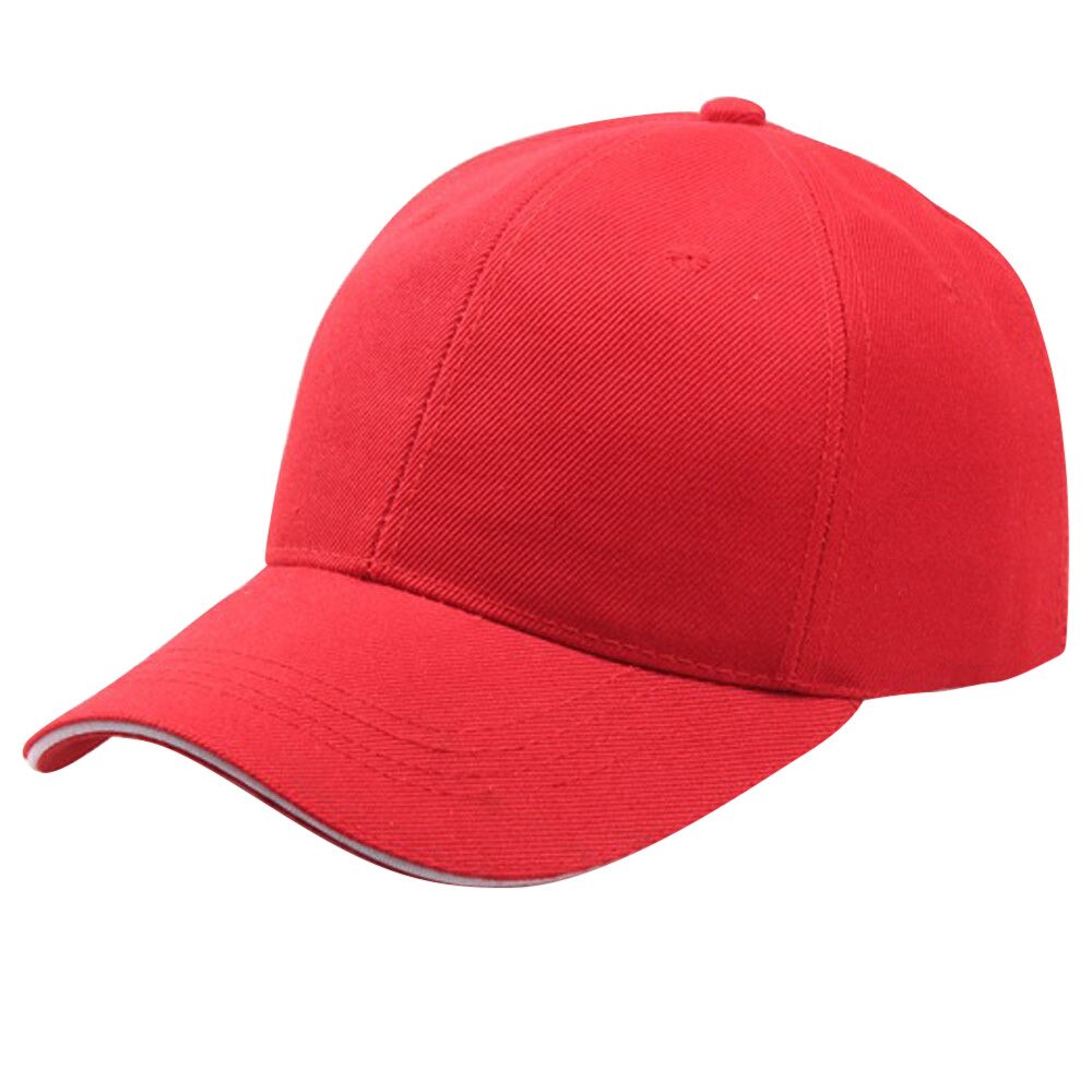 25# Cartoon Baseball Cap Summer Mesh Hat Hat Cotton Light Board Solid Color Baseball Cap Outdoor Sun Visor Baseball Tennis Cap: Red 