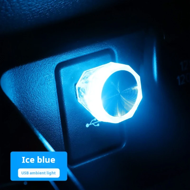 Mini lámparas de ambiente USB compactas, luz LED para coche, decoración de luz de ambiente Interior de coche, luz nocturna LED USB Gradieng para el hogar del coche: 3000 K de oro