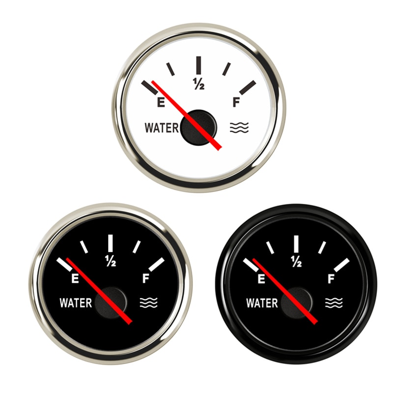 Stainless Steel Boat Car Water Level Gauge 0~ 190 ohm Water Liquid Level Gauge Full /Empty Indicator Pointer fit 9~32V