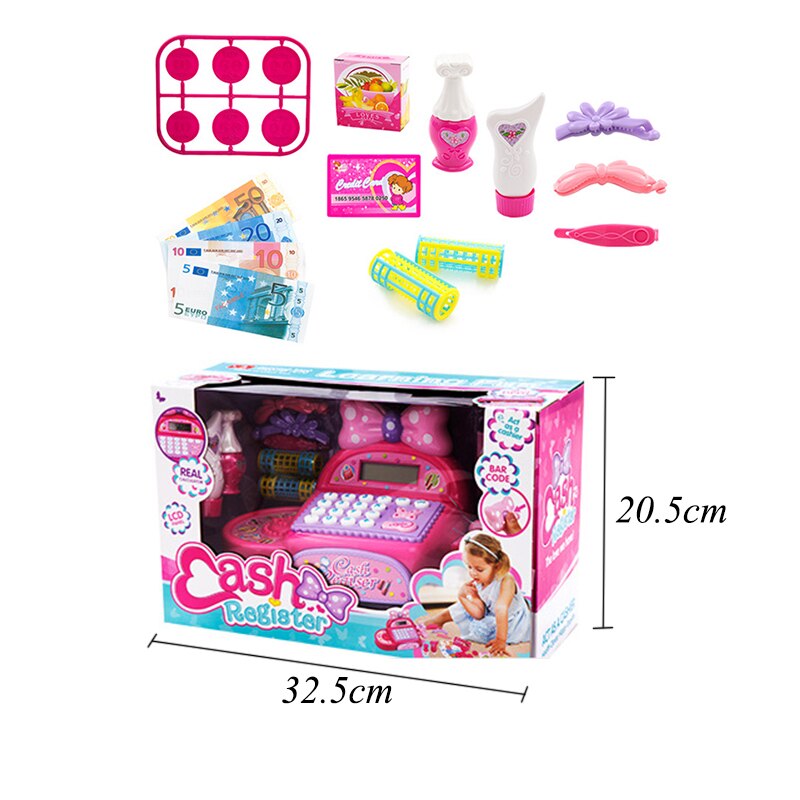 Children Pretend Shopping Game Toys Electronic Cashier Girls Play House Electronic Supermarket Toys Simulation Drama Props