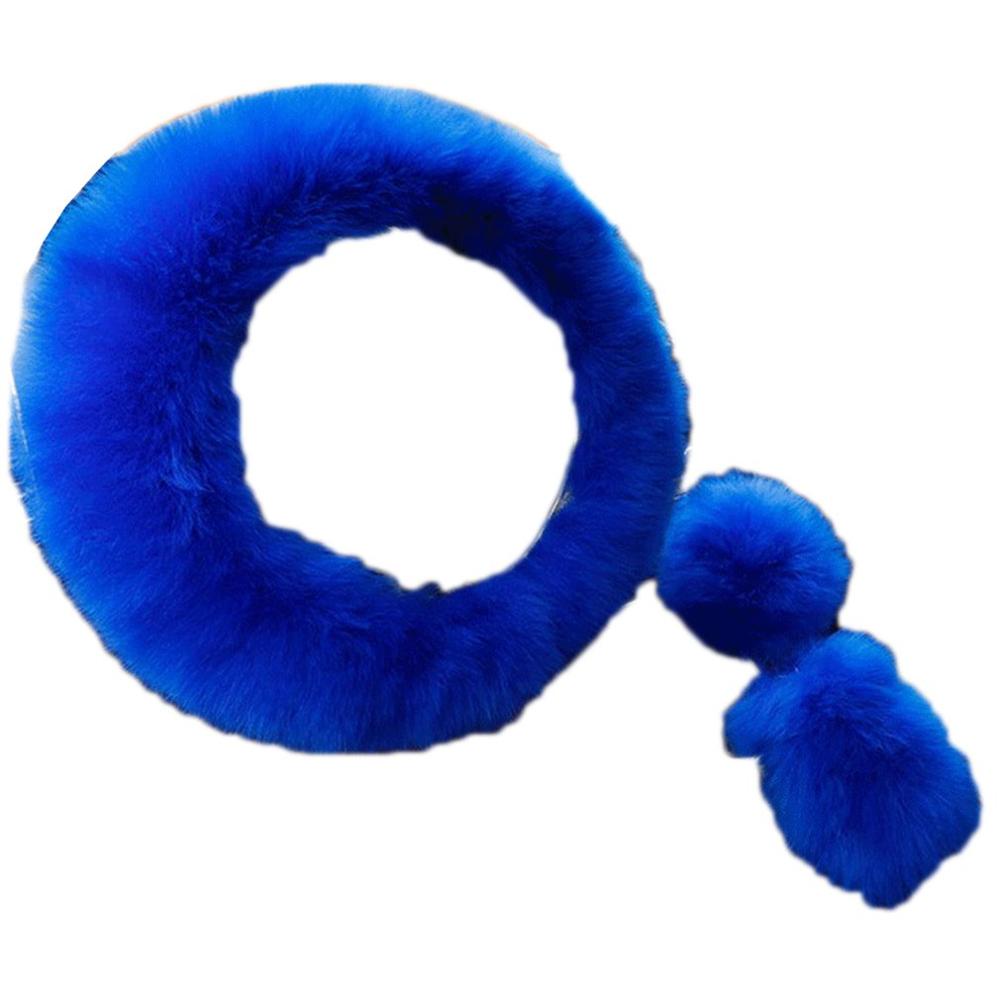 Solide doux longue laine floue volant couverture laine frein à main voiture accessoire mouton fourrure peluche protecteur couverture Kit: 4