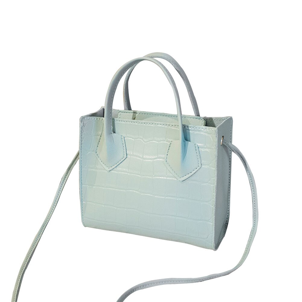 Damen-pu-umhängetaschen, einfarbige Party-Straße-schultertaschen, handtaschen: Blau