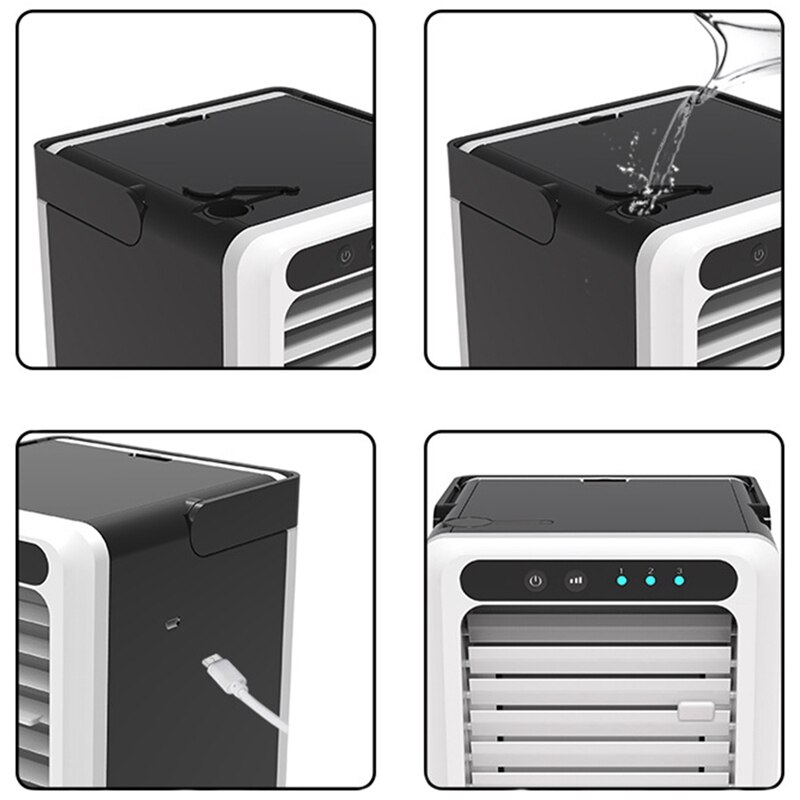 Portable Air Conditioner Fan, 3 In 1 Personal Space Air Cooler, Humidifier, Purifier, Desktop Cooling Fan Personal Table Fan Use