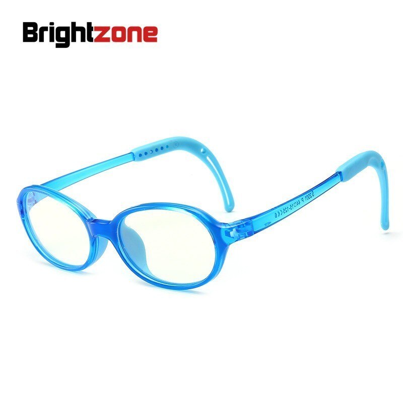 Brightzone anti blåt lys gennemsigtig computer runde optiske briller nærsynethed piger brille drenge stel børn briller: Gennemsigtig blå