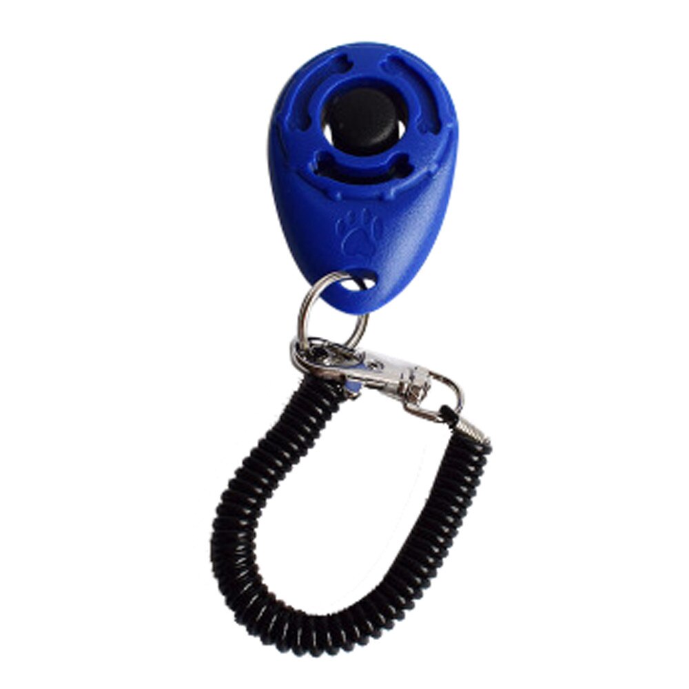 1 Pcs Pet Cat Dog Training Clicker Plastic Dogs Click Trainer Aid Too Adjustable Wrist Strap Sound Keychain Dog Repeller #Y5: Blue