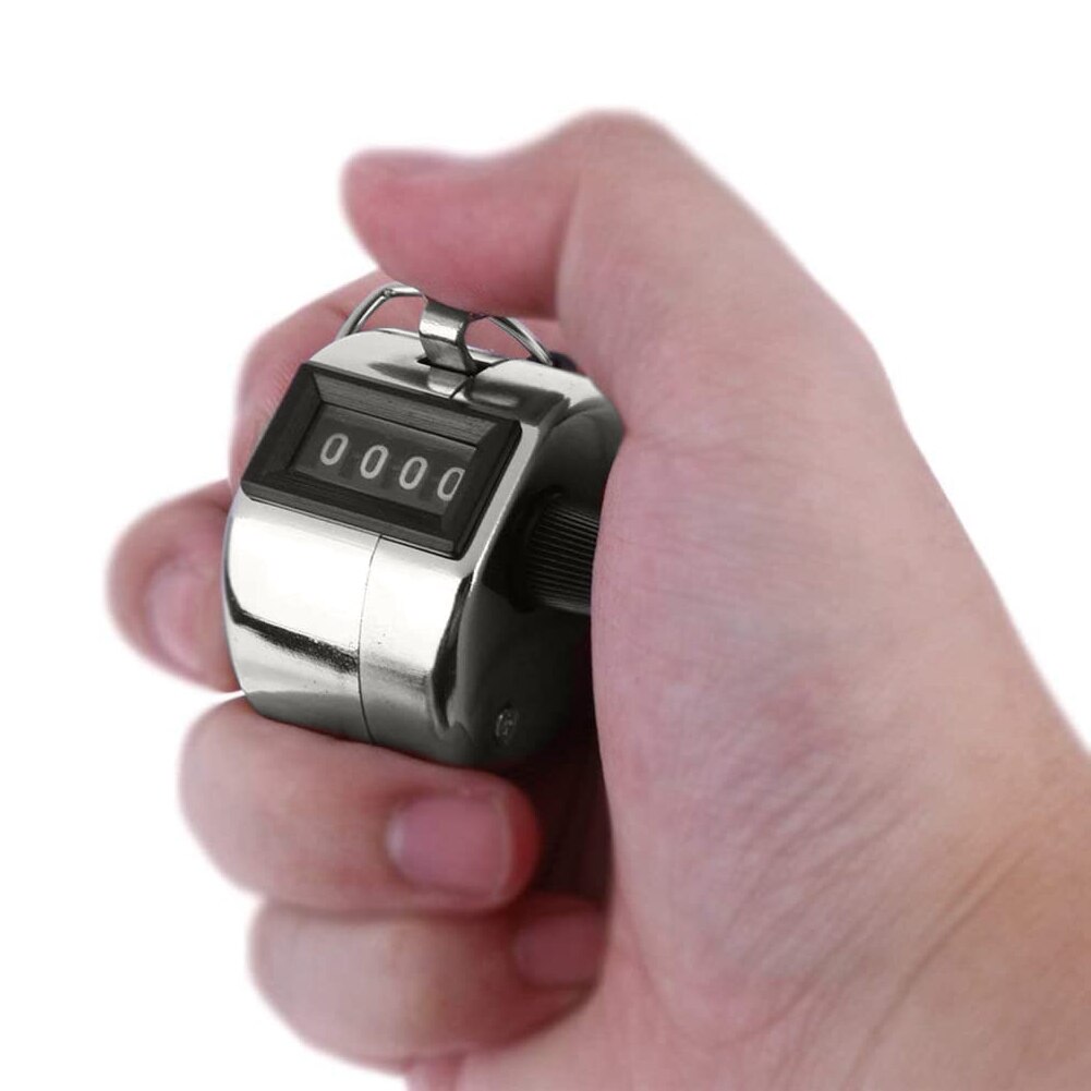 3PCS Mini Counter Hand Held Clicker 4 Digit Plastic Shell Hand Finger Display Mechanical Number Lap Tracker Soccer Golf Clickers
