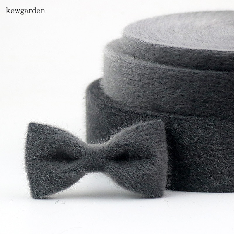 Kewgarden pluche fluwelen stof gelaagde doek linten 1-1/2 " 1 " 3/8 " handgemaakte tape wollen lint diy strik lint 5m/ stuks