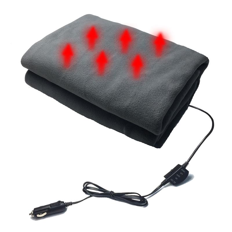 145*100cm 12V Electric Heated Fleece Cosy Heater Warm Winter Blanket Cover Car Trip Car Accessories Car Travel Bed Blanket