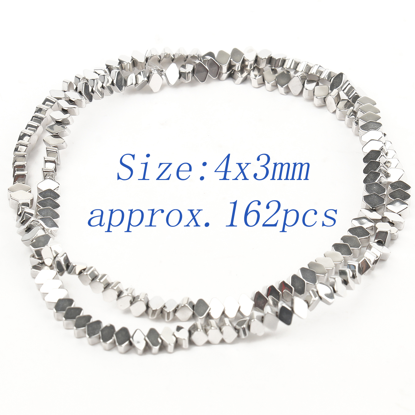 Piedra Natural chapada en oro blanco, múltiples formas, cuentas de hematita, espaciador, cuentas sueltas para fabricación de joyería, DIY, pulsera, collar