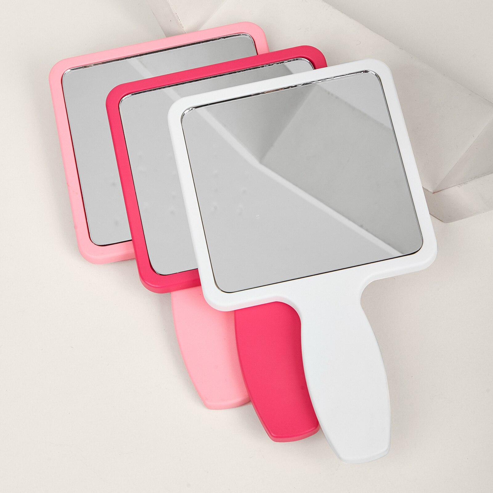 Kleine Compacte Make-Up Vierkante Spiegel Met Handvat Aanbiddelijk