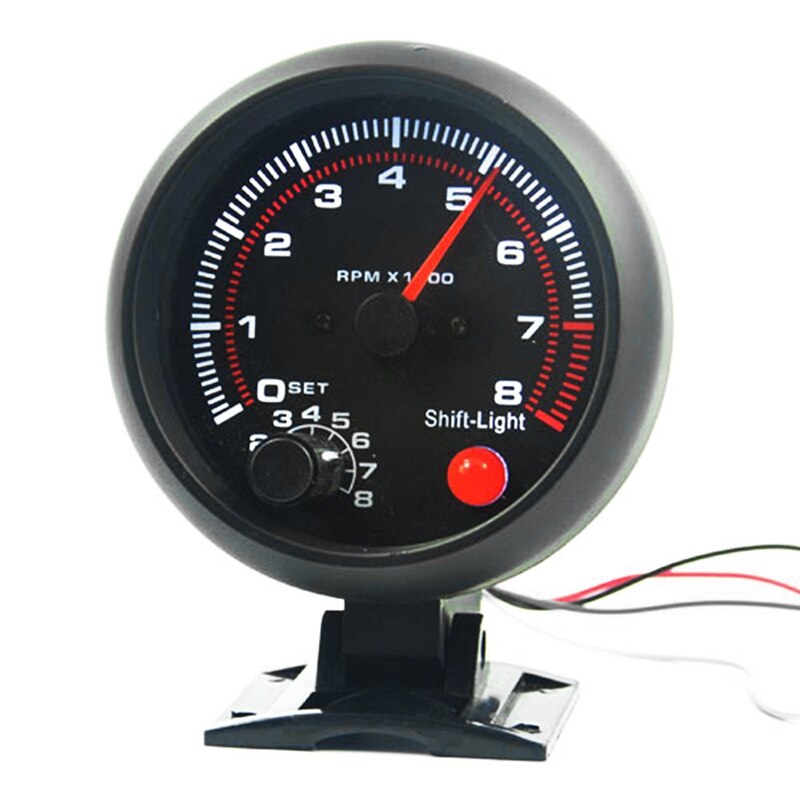 Universal 8000RPM Black Car Tachoscope Gauge Revolution Meter 12V 3.75 Inch Auto Truck Tachometer Digital Speedometer Car: Default Title