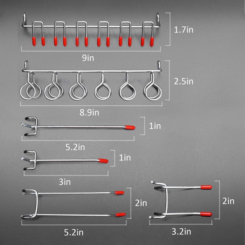 52 st pegboard krokar sortiment hem förvaring krokar system peg board verktyg hängare uppsättning garage kök verkstad arrangör verktyg ho