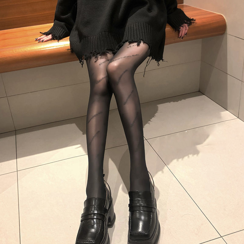 Vrouwen Kousen High-End Brief Zwarte Kousen Lente, herfst En Zomer Dunne Stijl Met Sexy Luxe Zwarte Panty: B letter black