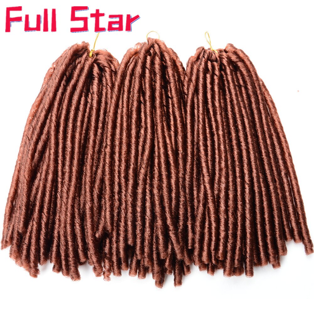 Full star 14''faux locs heklet hår mykt og lette dreadlocks hekle fletter syntetisk heklet hårforlengelse 15 tråder/pakning