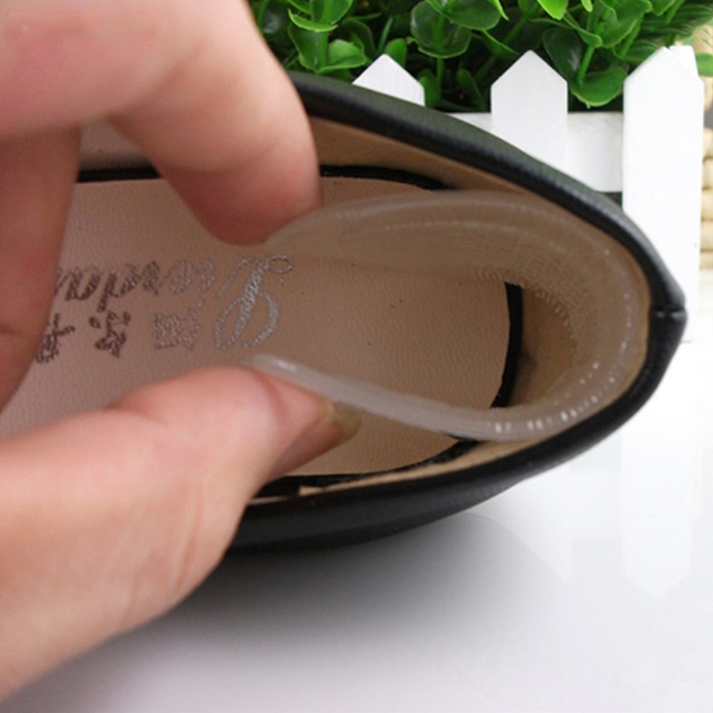 Plantillas de silicona antideslizantes para zapatos, almohadillas de tacón alto invisibles para talón y talón, 1 par