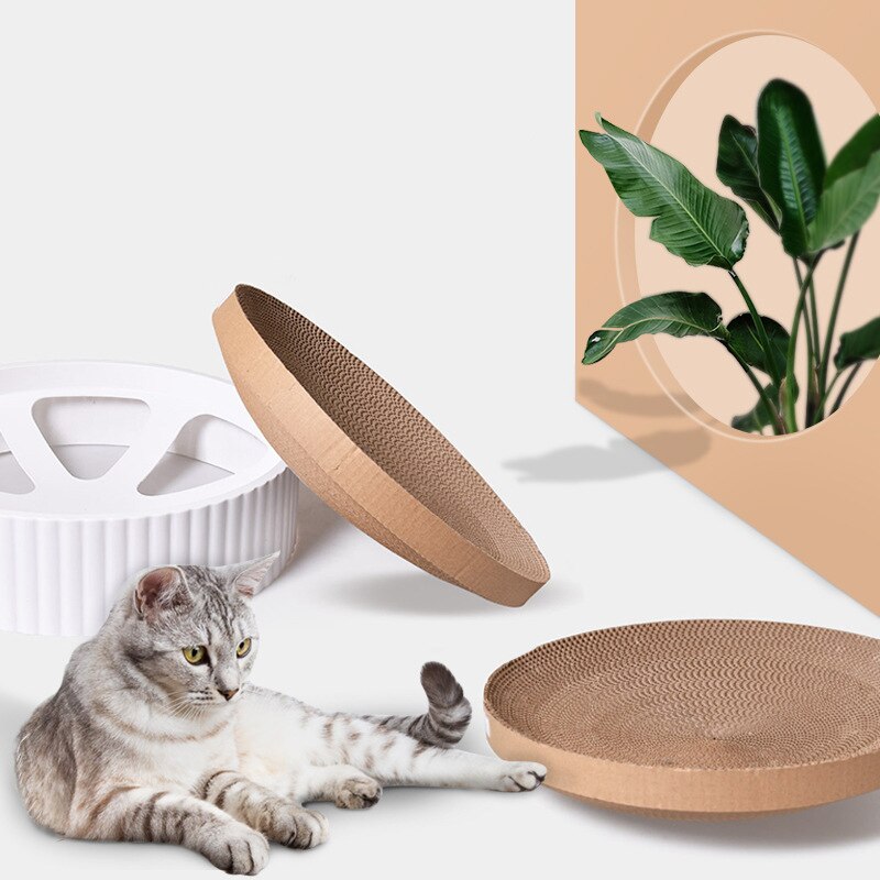 Cat Nail Scraper 2-in-1 Claws Care Grinding Nails Premium Cardboard Cat Bed and Cat Cardboard Scratcher Toy
