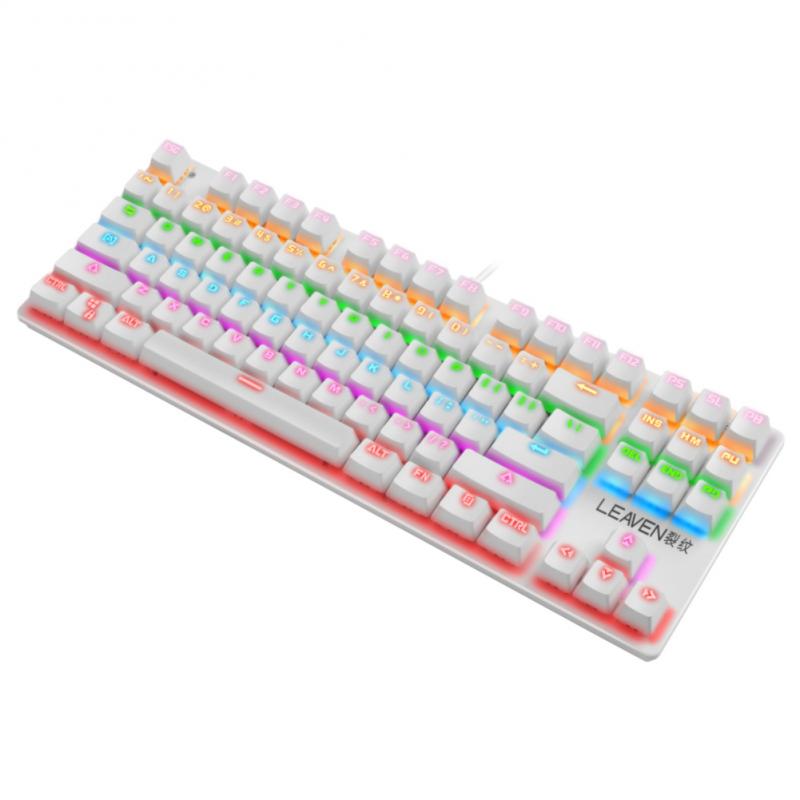 Punk Mechanical Keyboard 87 Keys Green Axis Gaming Gamer Mechanical Office Notebook Keyboard Teclado Mecanico
