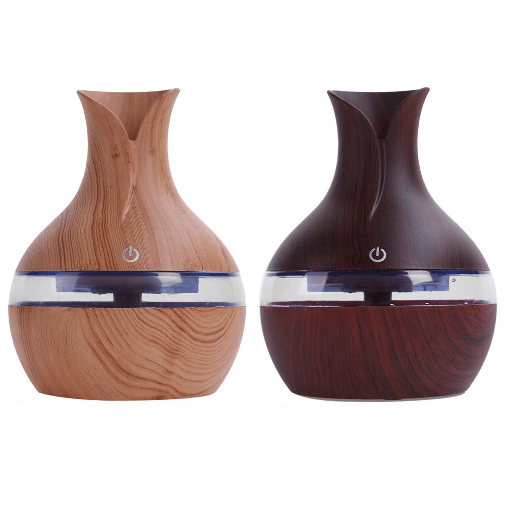 Ultrasonic Mini 200ML Wooden Aromatherapy Humidifier 7 Color LED Light Diffuser USB Smart Sensor Touch Wood Grain Humidifier