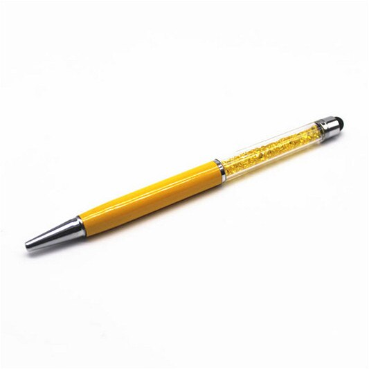 Crystal Ballpoint Pen Touch Screen Stylus Pen Useful 2 in 1 Tablet Pen For Pad Phone Smart Phone: Yellow