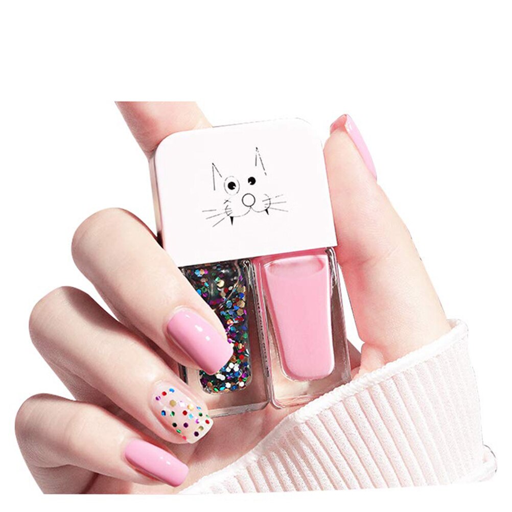 Vernis à ongles Semi-Permanent hybride bicolore, Gel de manucure Non Uv, apprêt de manucure à paillettes, séchage rapide: 01